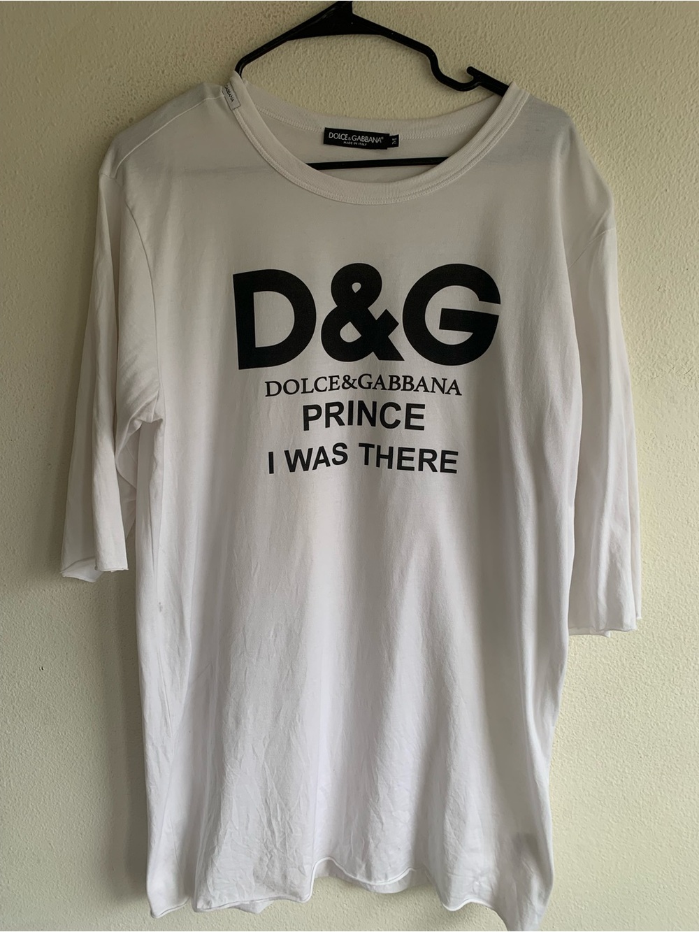 Dolce & Gabbana White Logo Tee Prince I was there Medium Men’s